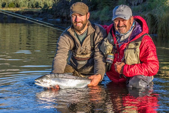 Oliver and John with Coho salmon